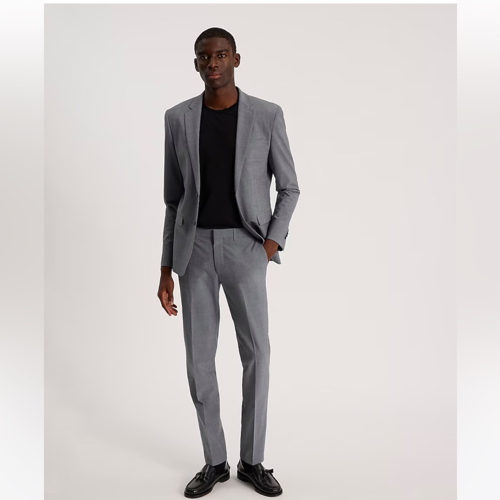 Extra Slim Gray Wool-Blend Modern Tech Suit Jacket